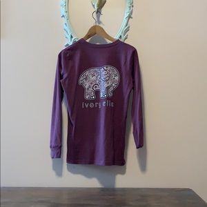 Ivory Ella plum burgundy long sleeve shirt XS